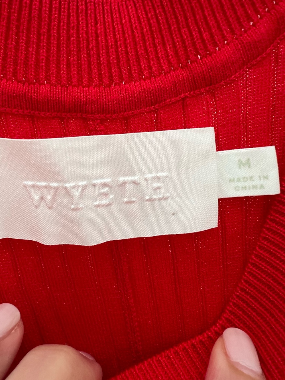 Wyeth Red Ribbed Long Dress with Matching Cardigan - Picture 5 of 8